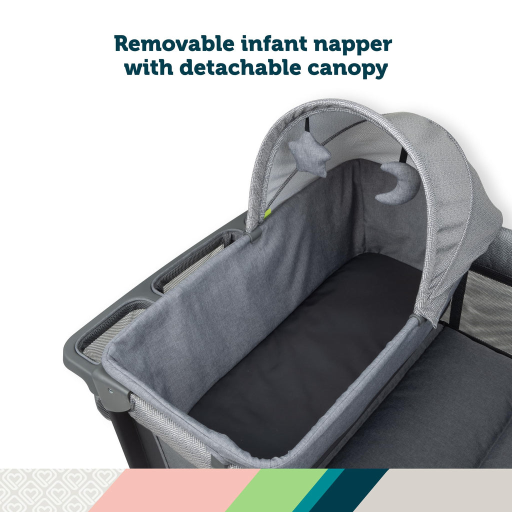 4-in-1 Portable Play Yard with Bassinet and Changer C248062