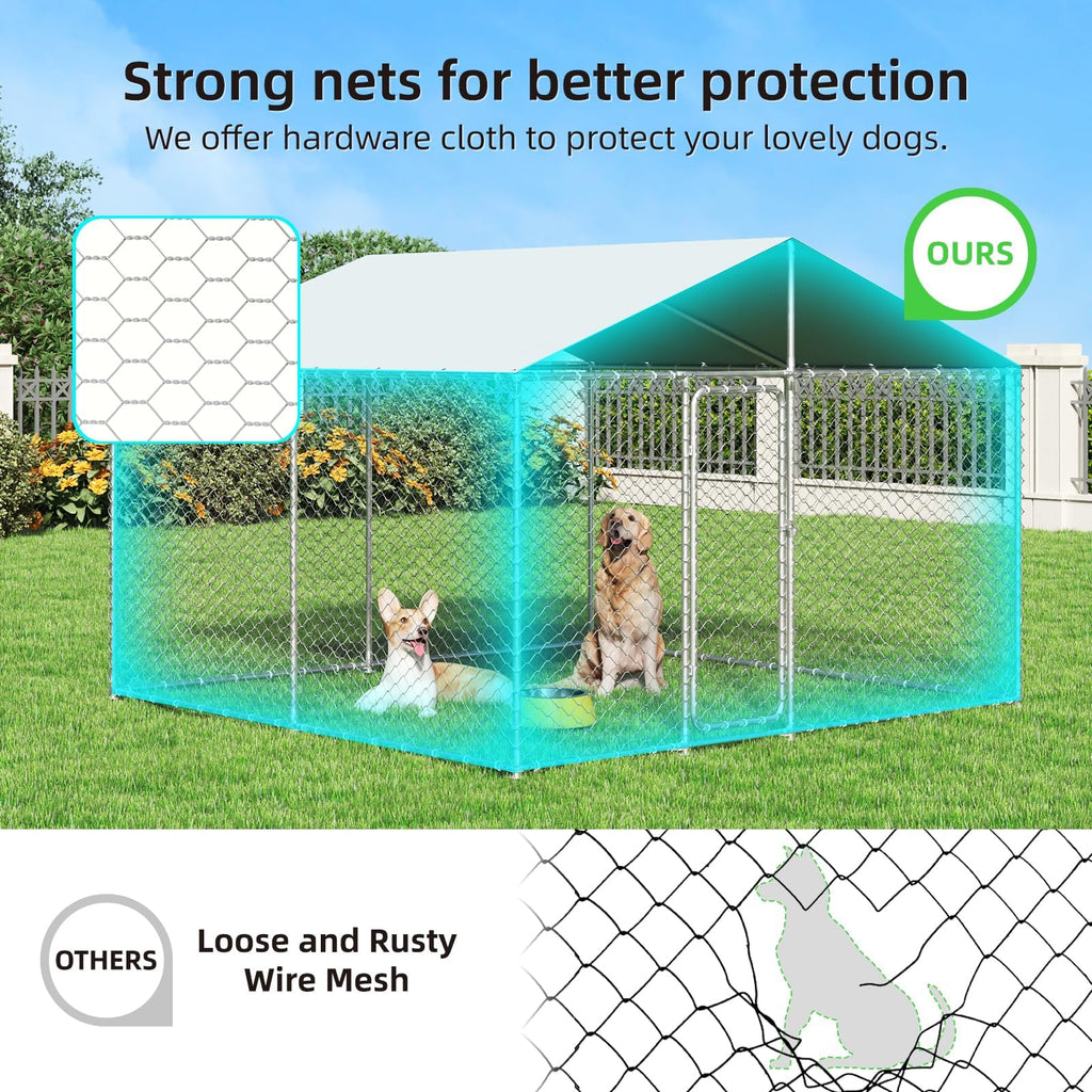 10'x10' Heavy Duty Outdoor Dog Kennel W6166