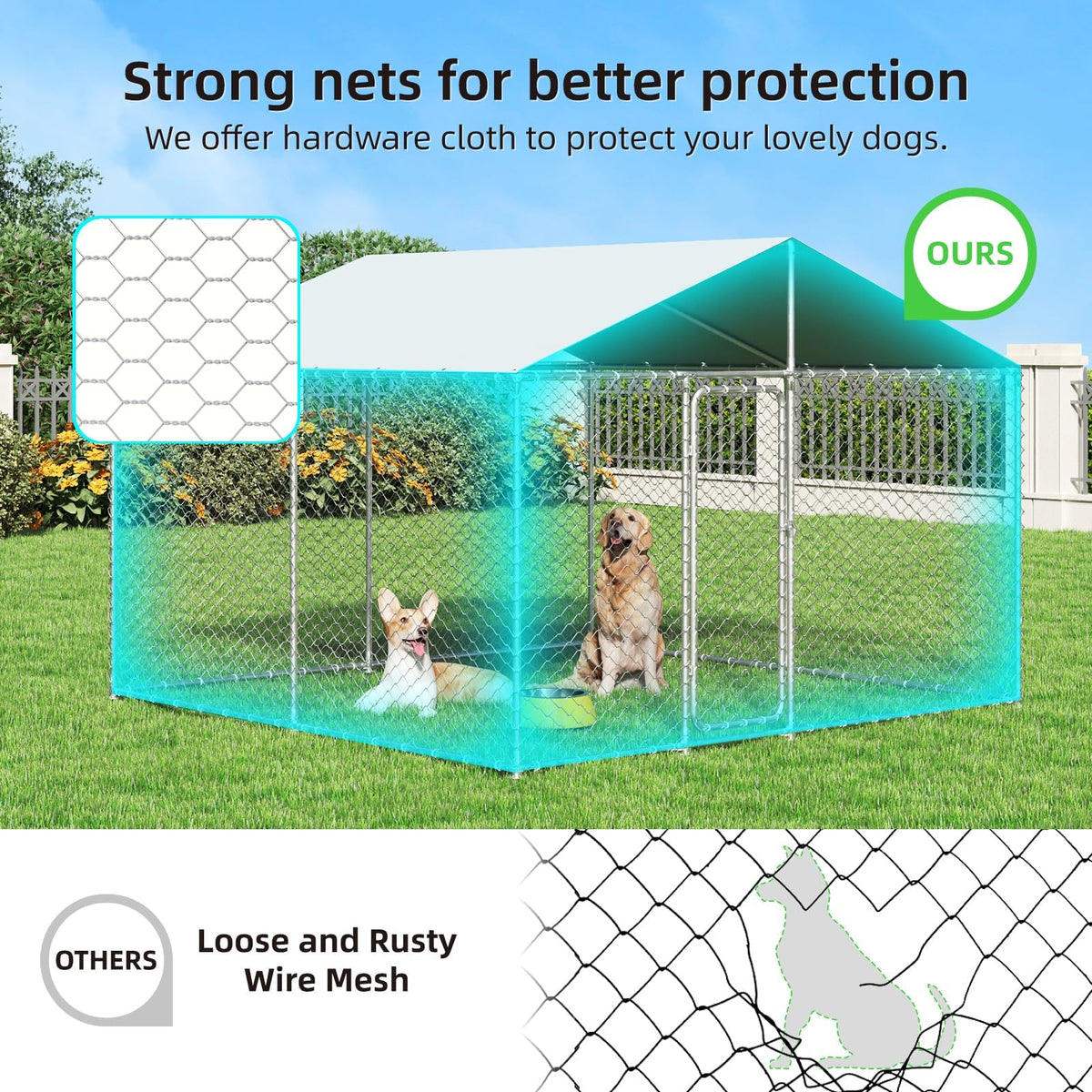 10'x10' Heavy Duty Outdoor Dog Kennel W6166