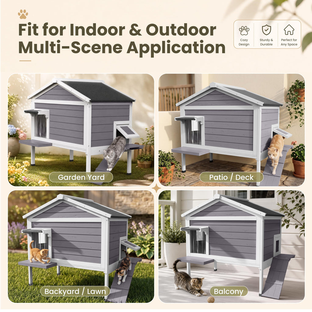 Insulated Outdoor Cat House H197