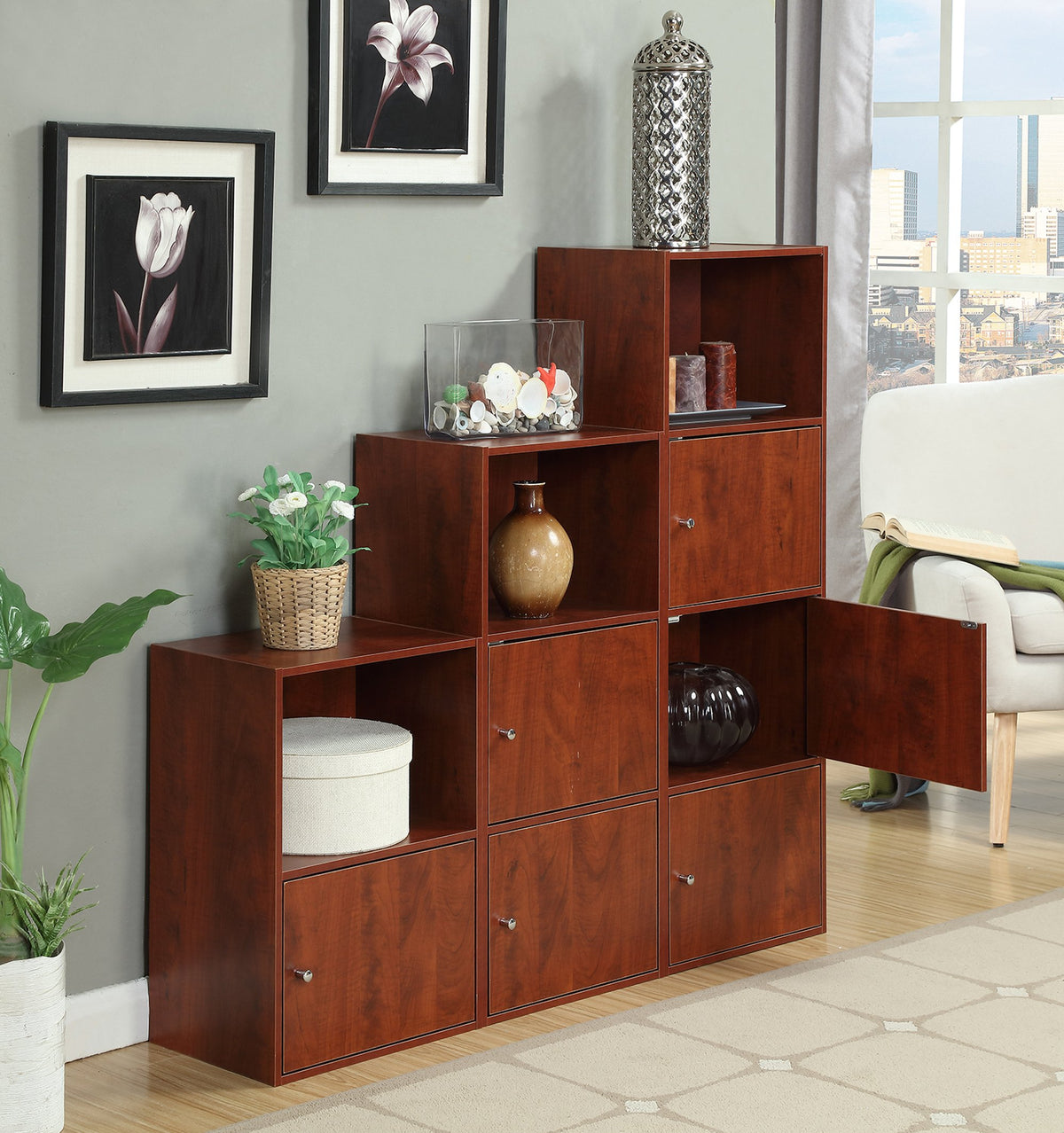 Cherry 1-Door Storage Cabinet C697