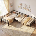 Black L Shaped Twin Beds with Rails I354478