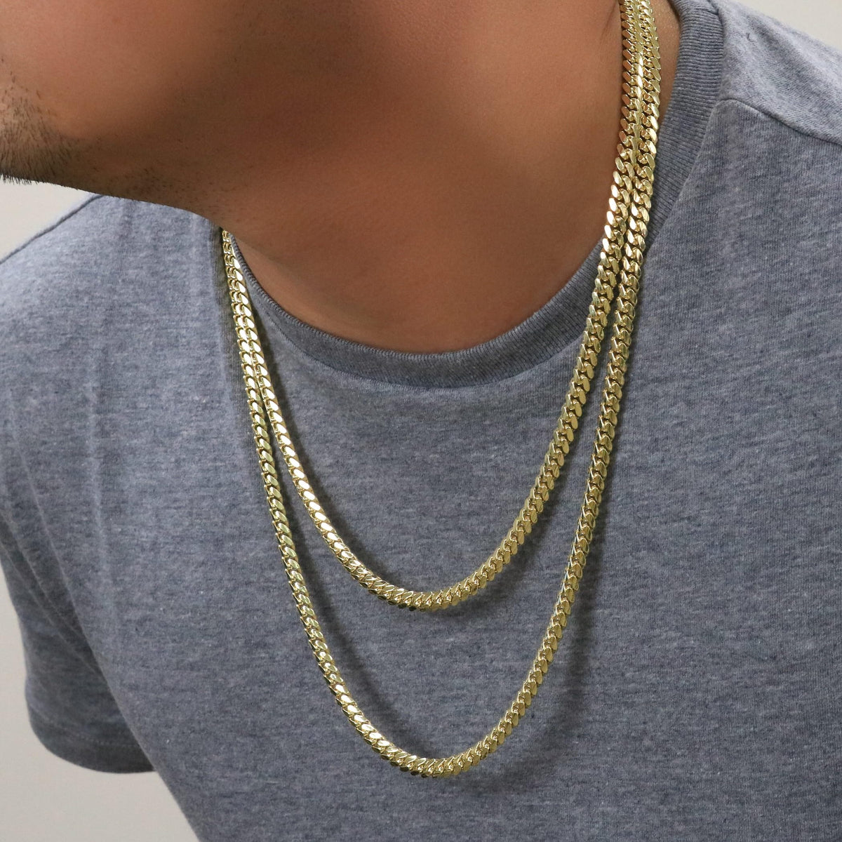 10k Yellow Gold Cuban Link Chain Necklace T2745