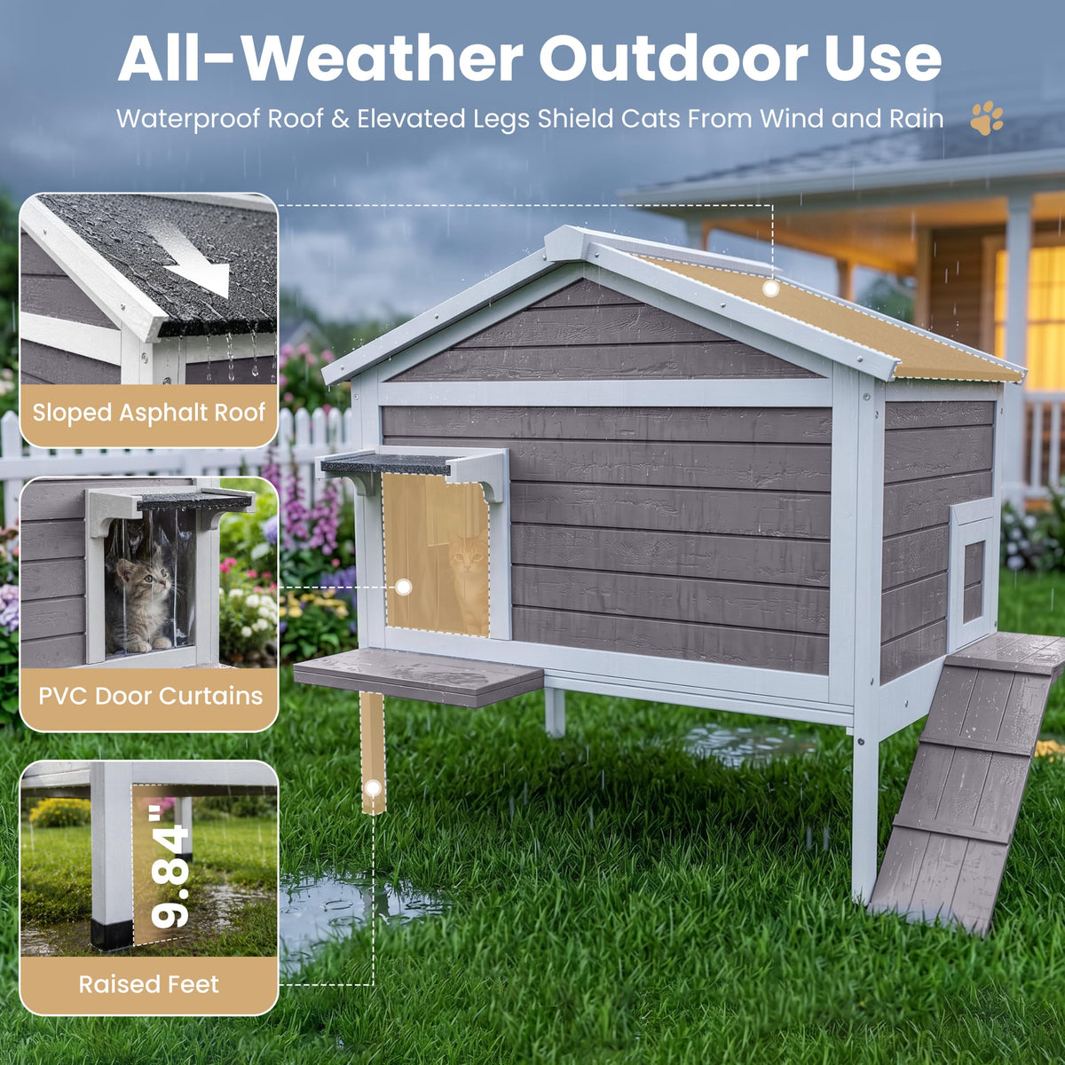 Insulated Outdoor Cat House H197