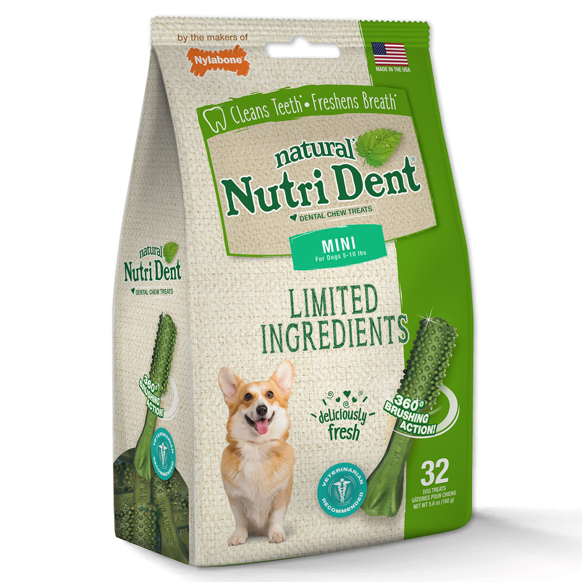 Natural Dog Dental Chews Mini 32 Count I63872