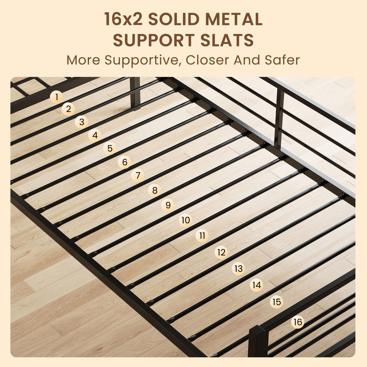 Black L Shaped Twin Beds with Rails I354478