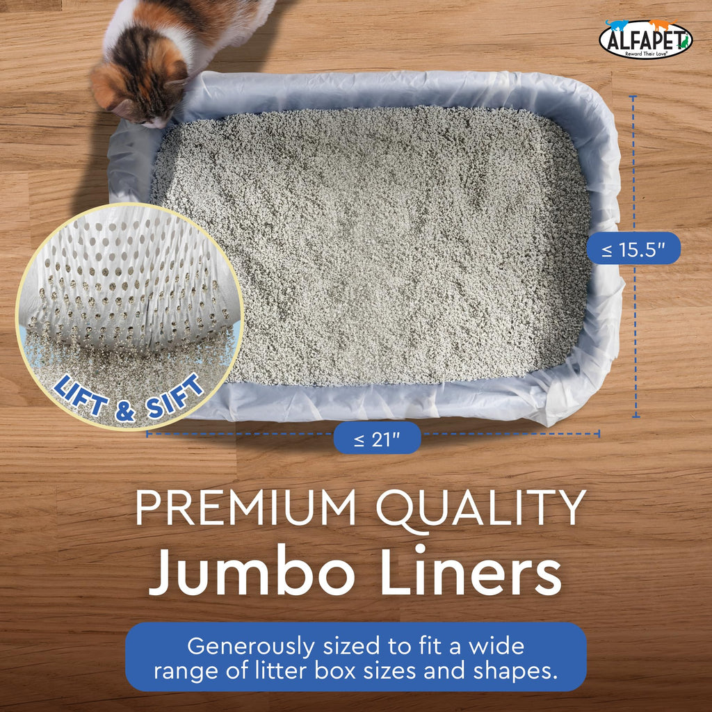 Jumbo 15 Count Pack of 5 Cat Litter Box Liners B90360