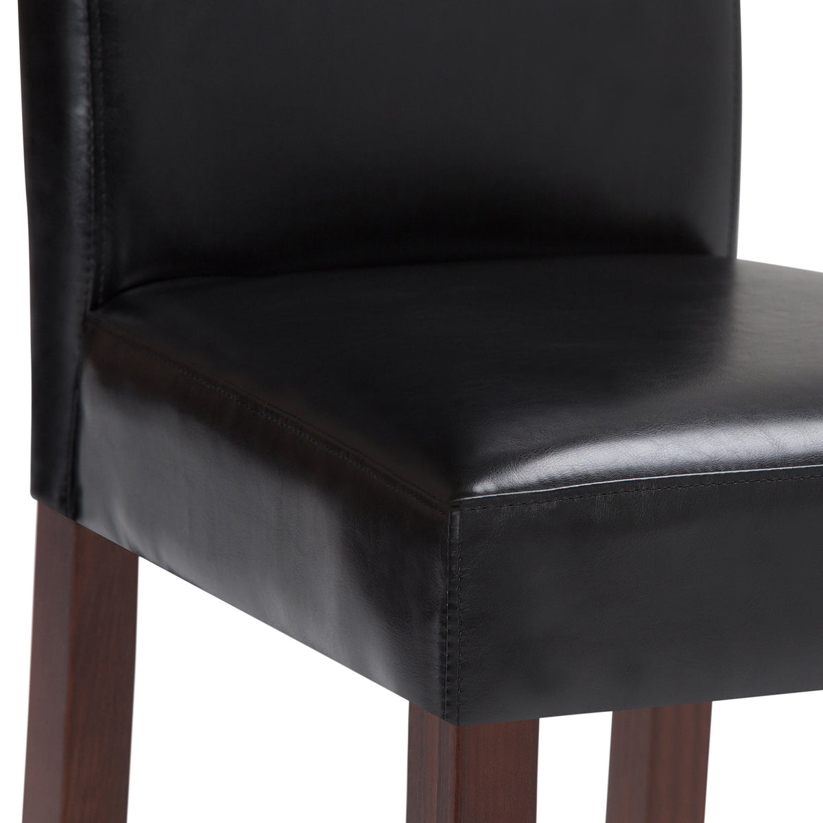 Black Vegan Leather Dining Chairs Set of 2 O474