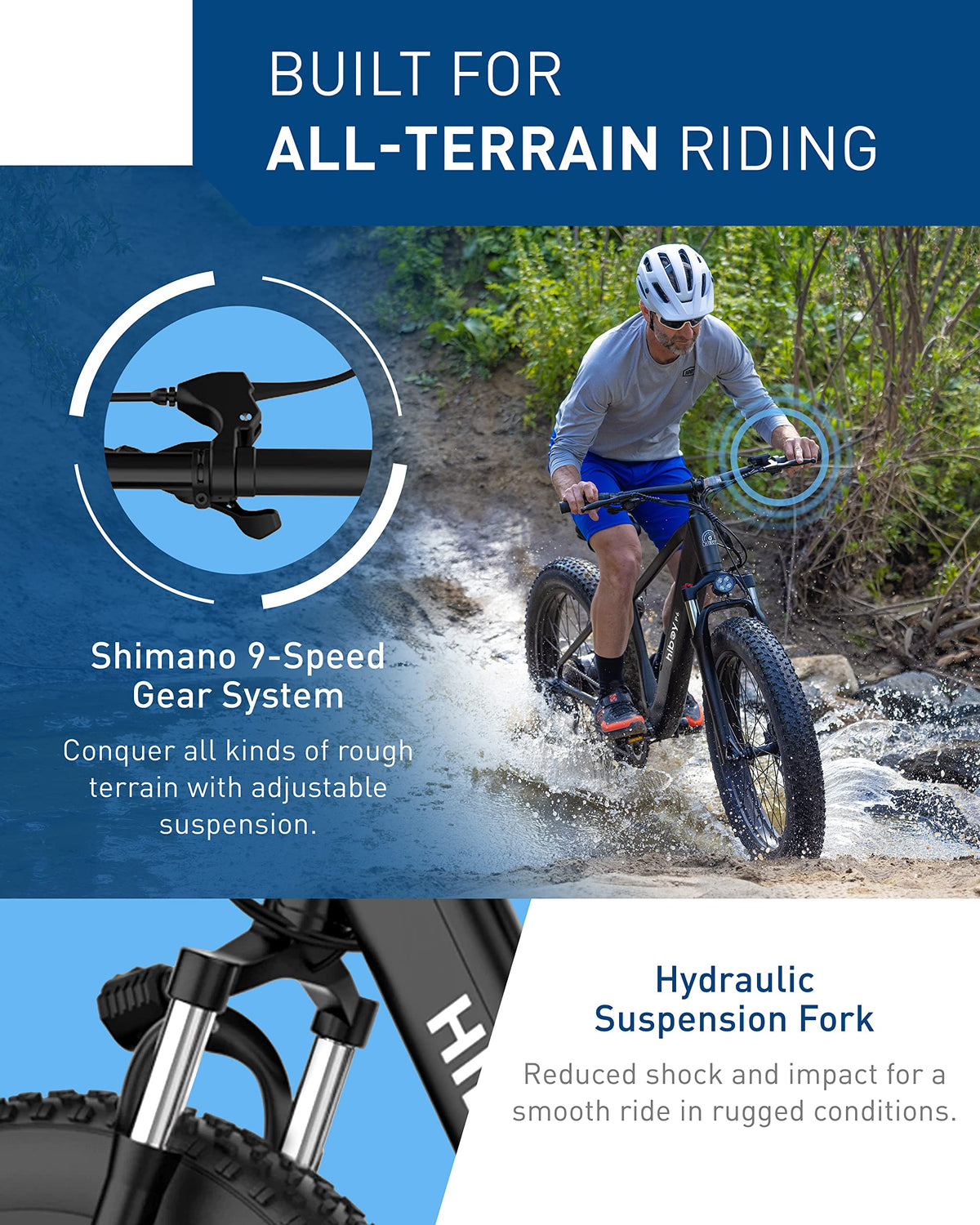 1000W 28MPH 62.1Miles 48V 13Ah Fat Tire Electric Bike O610130