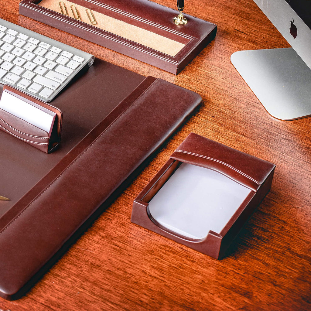 Chocolate Brown Leather 8 Piece Desk Set O992945