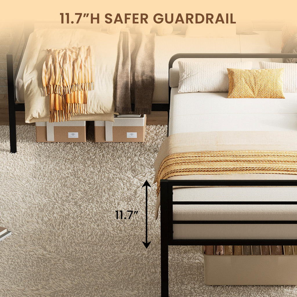 Black L Shaped Twin Beds with Rails I354478