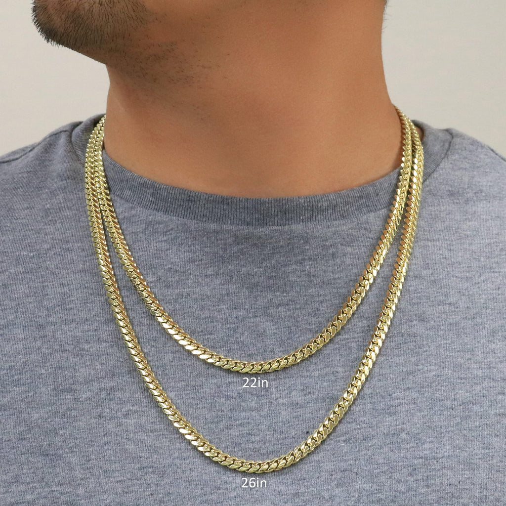 10k Yellow Gold Cuban Link Chain Necklace T2745
