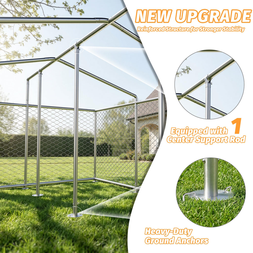 10'x10' Heavy Duty Outdoor Dog Kennel W6166